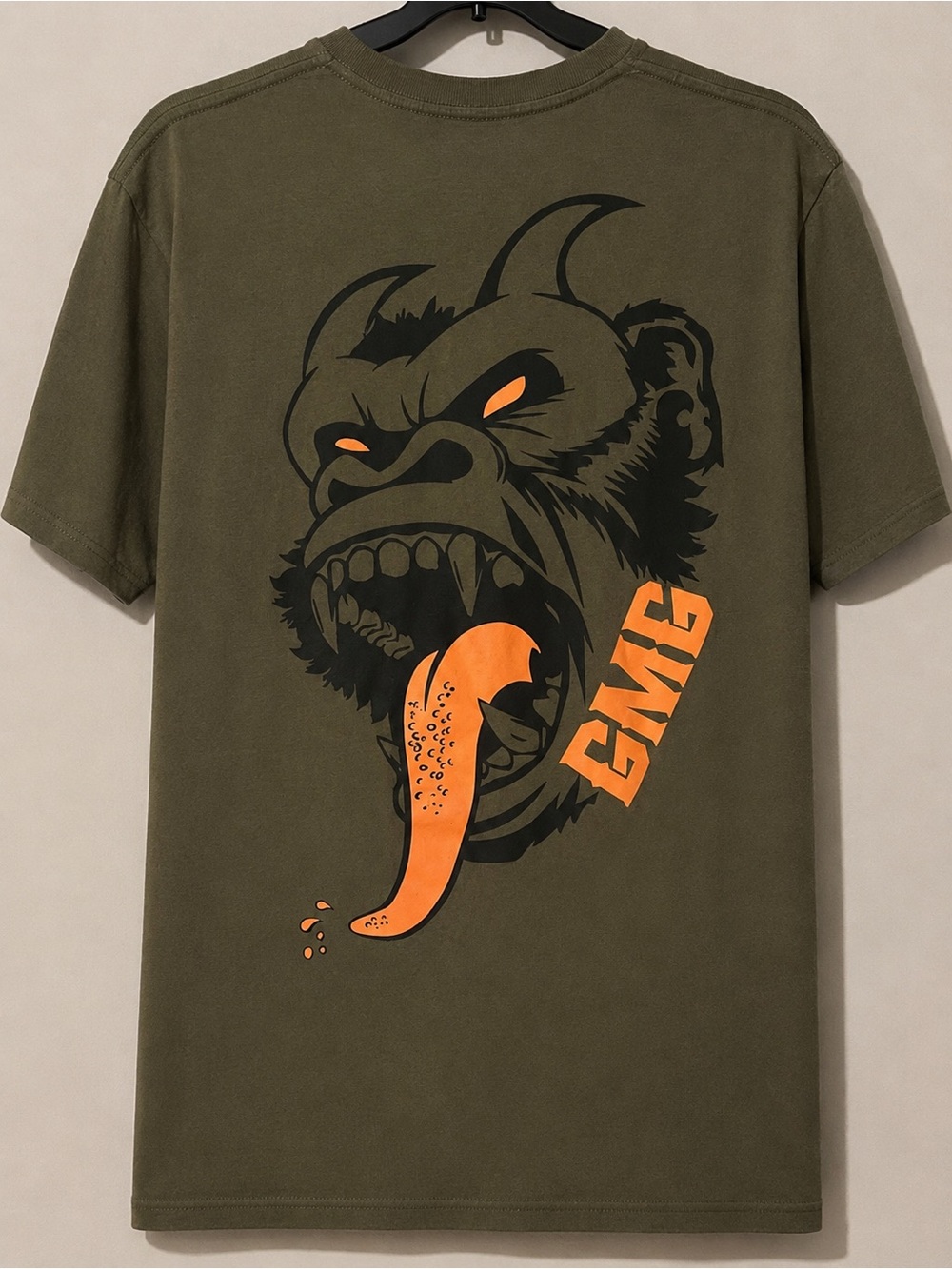 Gas Monkey Garage Men’s Olive Gorilla Back Graphic T-Shirt Medium - Picture 5 of 6